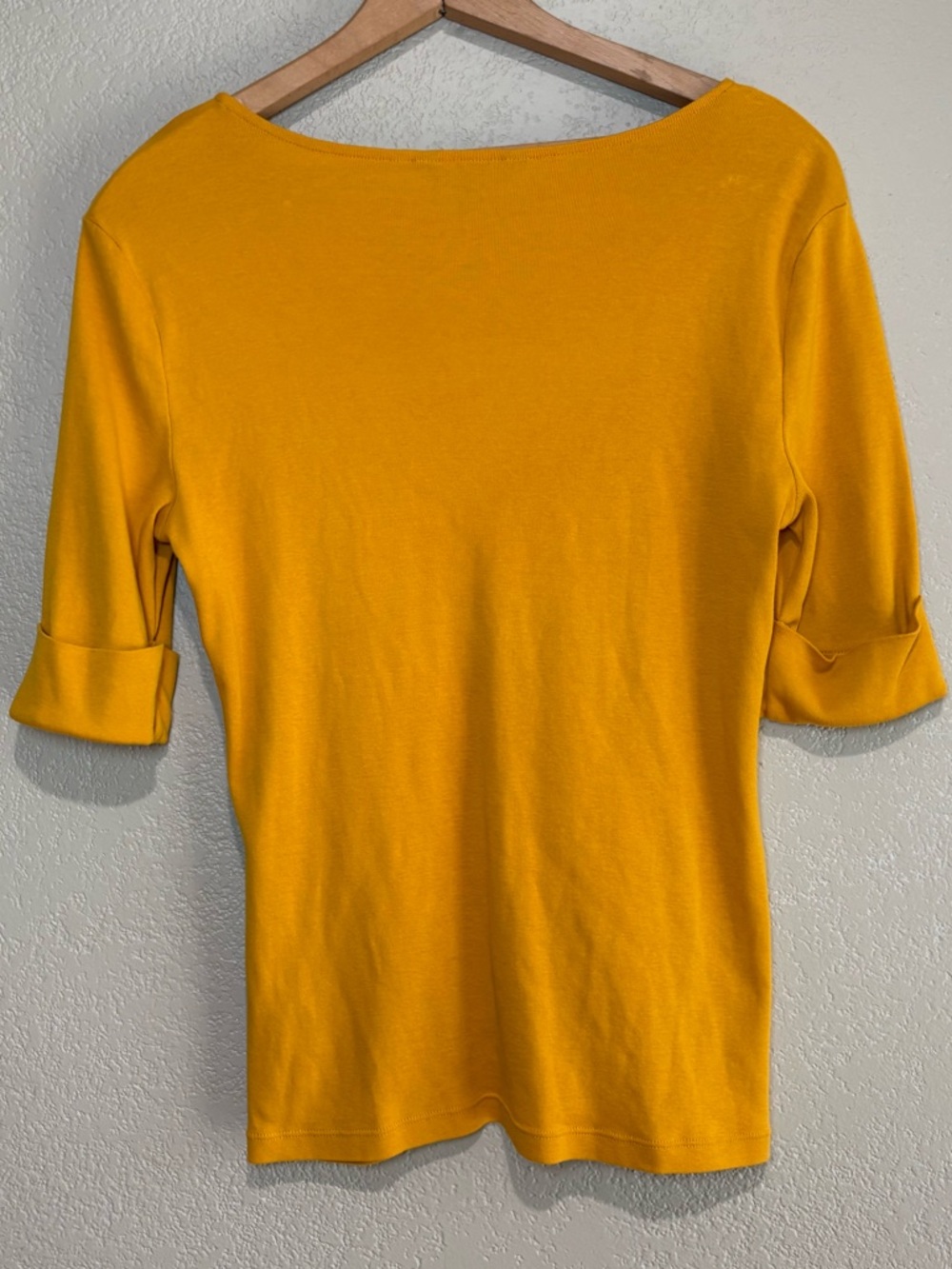 Lauren Ralph Lauren V-Neck Long Sleeve Top in Mustard - Picture 5 of 5